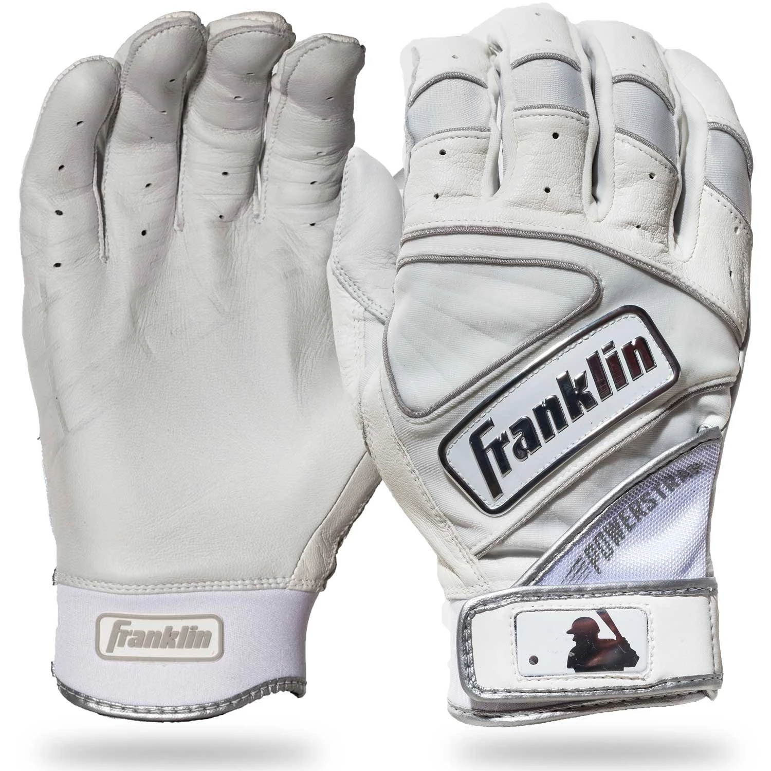 Franklin Adult Powerstrap Chrome Batting Gloves 2 Franklin Adult Powerstrap Chrome Batting Gloves - Image 2