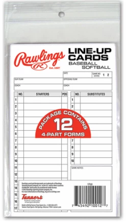 Rawlings Lineup Card 12 Pack